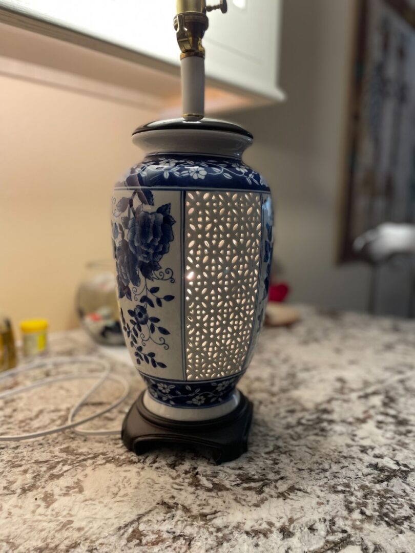 Image of blue lamp