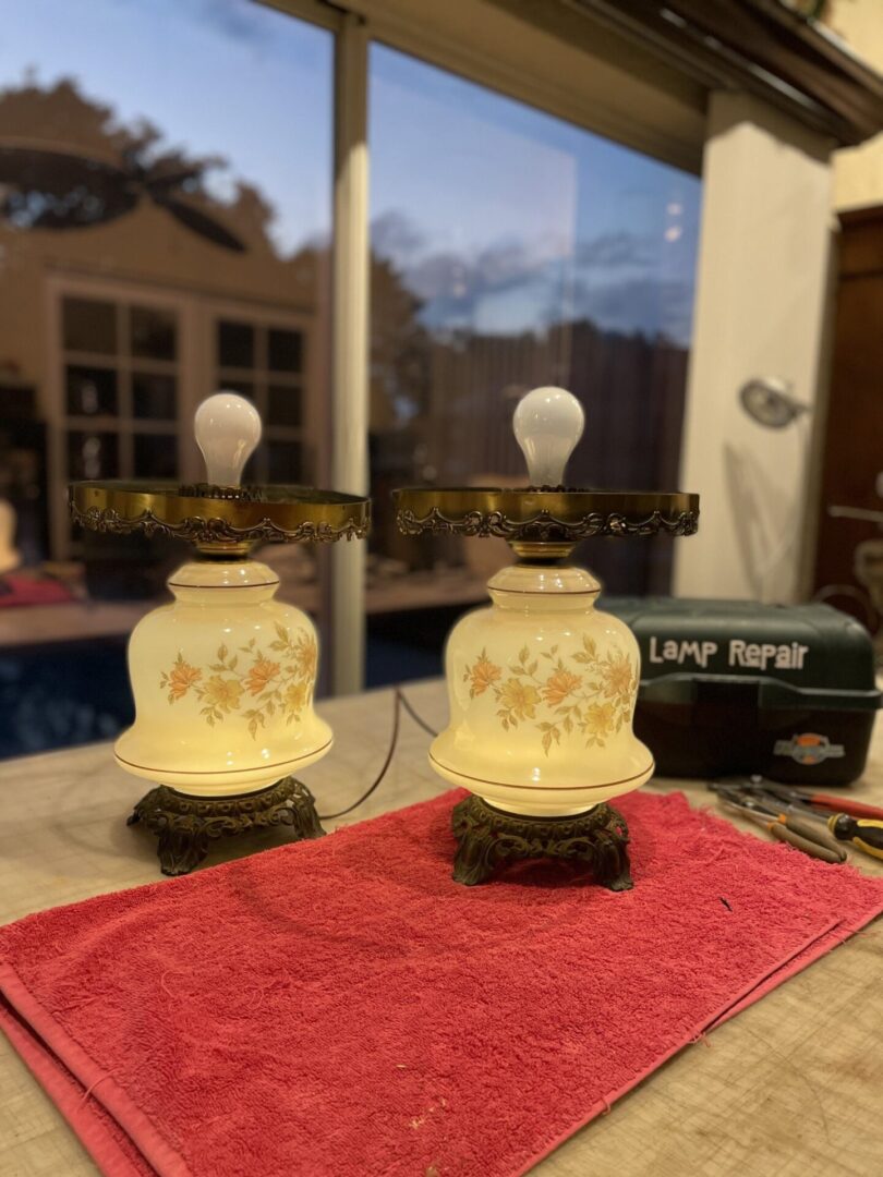 two beautiful lamps after repairing