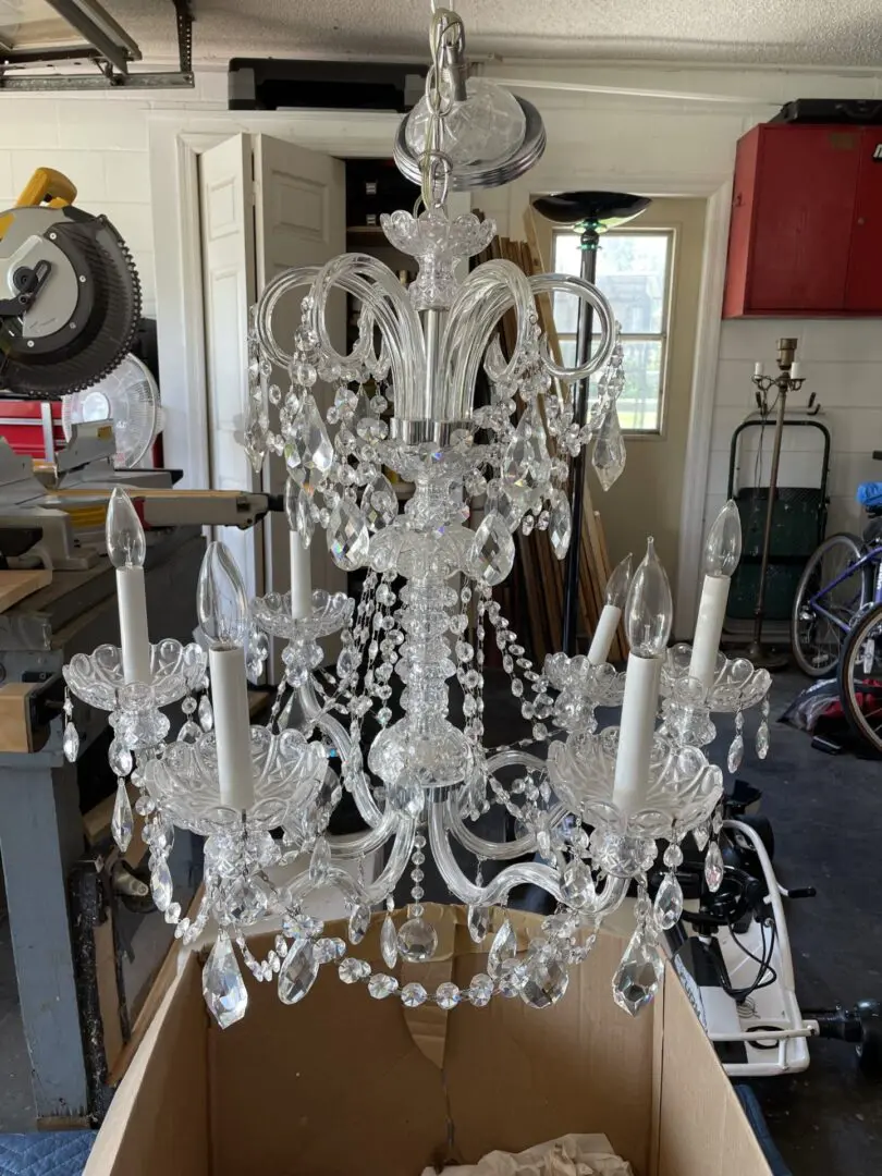 a beautiful white color chandelier